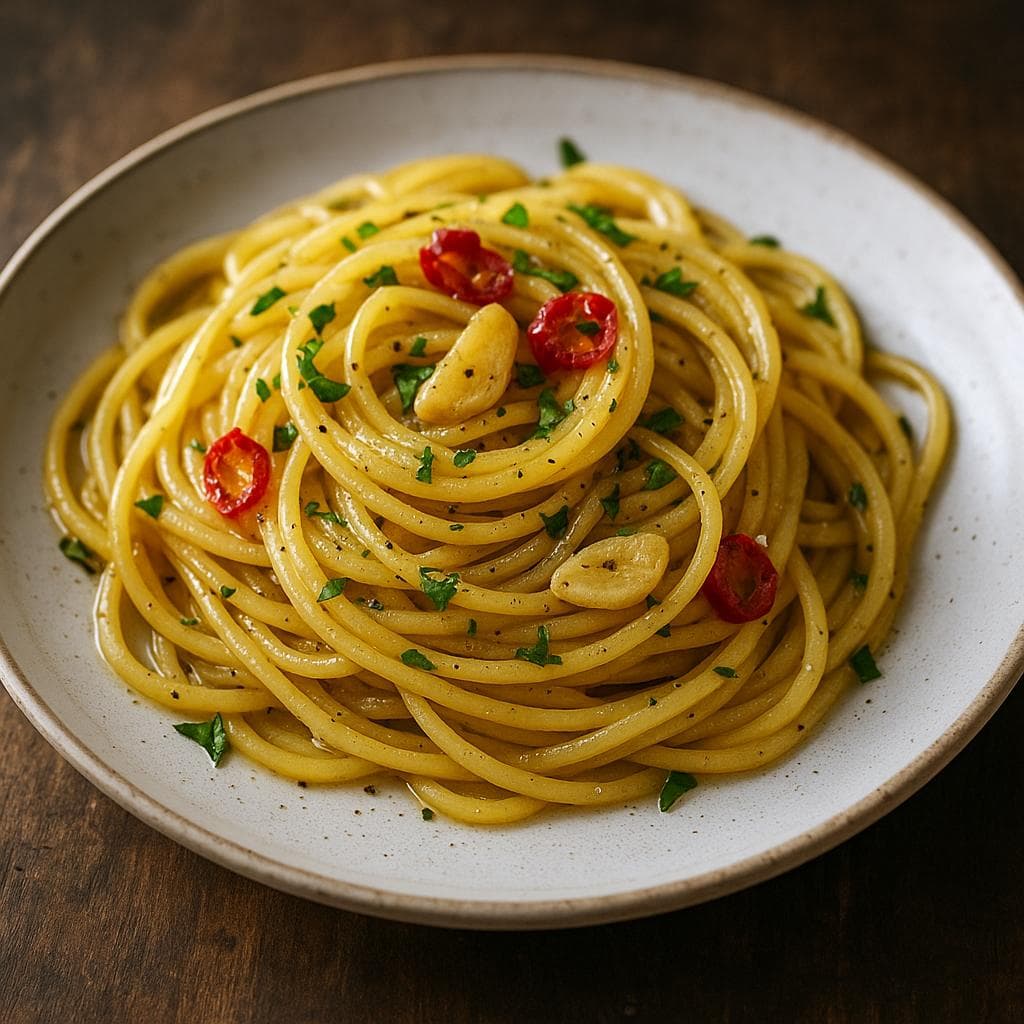 Spaghetti Aglio e Olio: Sarımsaklı ve Zeytinyağlı İtalyan Makarnası