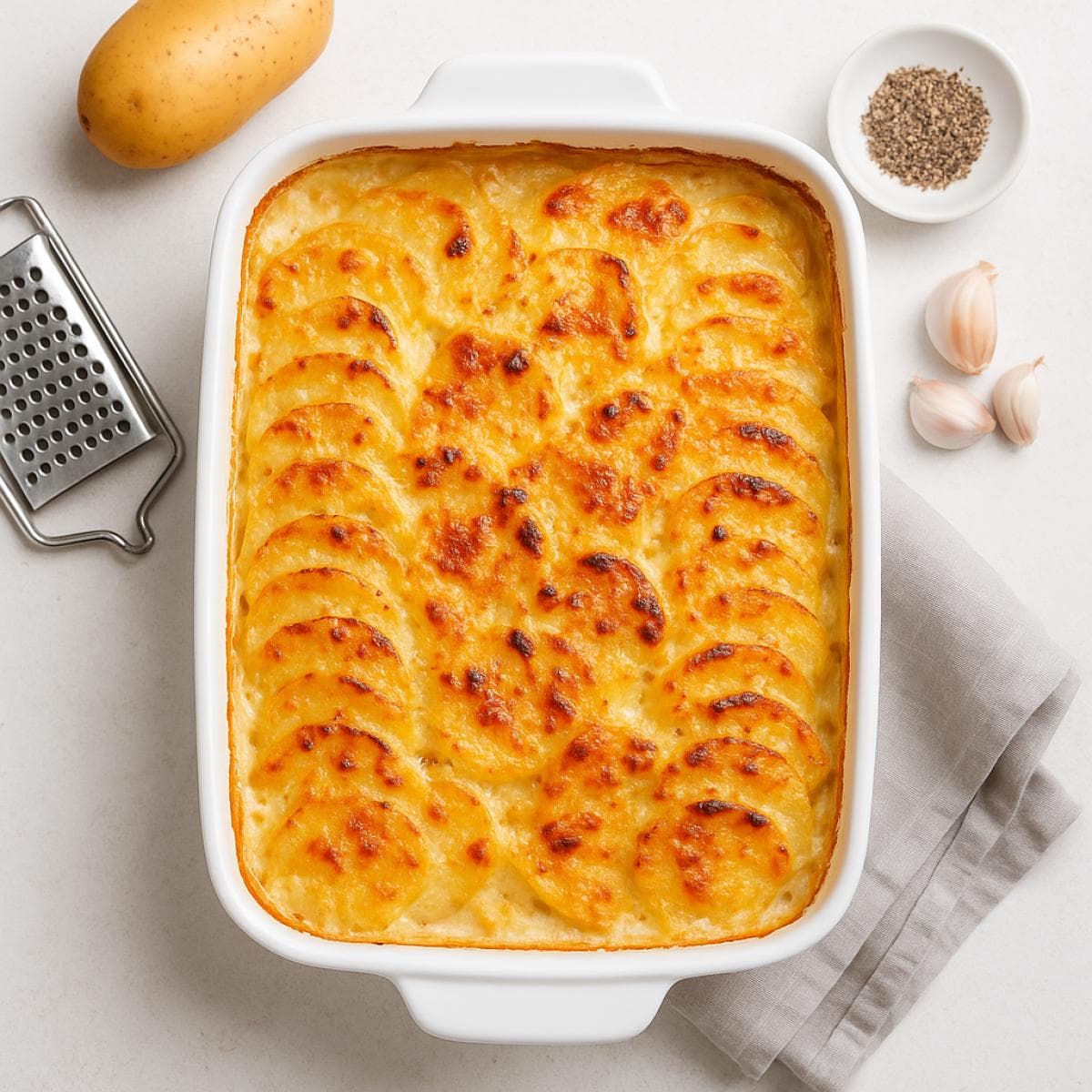 Patates Graten Tarifi: Fırında Kremalı, Kaşarlı ve Tam Kıvamında